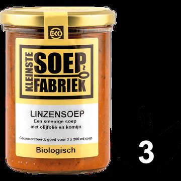 KleinsteSoepFabriek Linzensoep Biologisch 400 ml bij Jumbo