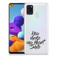 Samsung Galaxy A21s | Siliconen hoesje | met naam Heart Smile