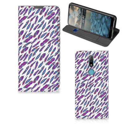 Nokia 2.4 | Hoesje met Magneet | Feathers Color Nokia 2.4 | Hoesje met Magneet | Feathers Color