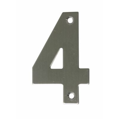 AMIG Huisnummer 4 - massief Inox RVS - 10cm - incl. bijpassende schroeven - zilver AMIG Huisnummer 4 - massief Inox RVS - 10cm - incl. bijpassende schroeven - zilver