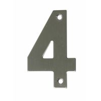 AMIG Huisnummer 4 - massief Inox RVS - 10cm - incl. bijpassende schroeven - zilver - thumbnail