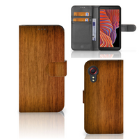 Samsung Galaxy Xcover 5 Book Style Case Donker Hout - thumbnail