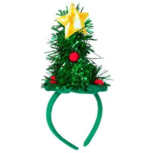 Kerst diadeem/haarband - kerstboom met piek - groen