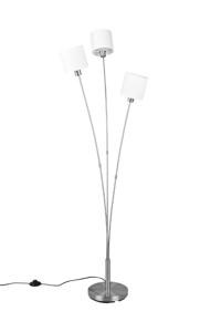 Trio Vloerlamp Tommy 3-lichts RVS met wit R46333901