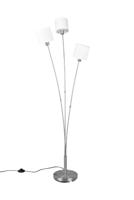 Trio Vloerlamp Tommy 3-lichts RVS met wit R46333901 - thumbnail