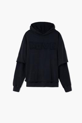 Dubbelmouwige sweatshirt - BLACK - XL