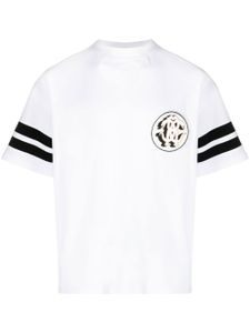 Roberto Cavalli t-shirt en piqué à patch Mirror Snake - Blanc