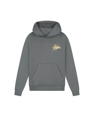 Malelions winter hoodie jongens - grijs/oranje - splash