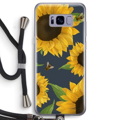 Sunflower and bees: Samsung Galaxy S8 Transparant Hoesje met koord