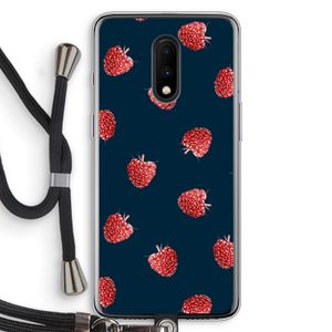 Framboosjes: OnePlus 7 Transparant Hoesje met koord