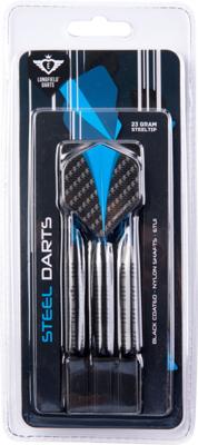 Engelhart Longfield darts steeltip dartpijl set 23 gram zwart/blauw 3 stuks