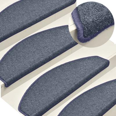 VidaXL Trapmatten 15 st 65x24x4 cm donkergrijs en blauw halfrond groot