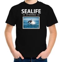 Orka foto t-shirt zwart voor kinderen - sealife of the world cadeau shirt Orkas liefhebber XL (158-164)  -