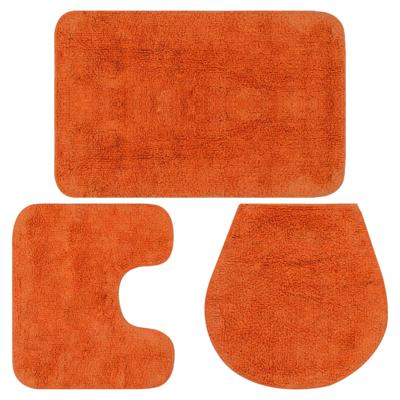 VidaXL Badmattenset stof oranje 3-delig