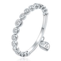 Dames Ring Zilverkleurig Verzilverd met Zirkonia en Hartje