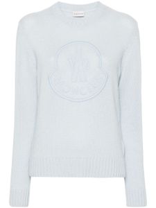 Moncler pull à logo brodé - Bleu