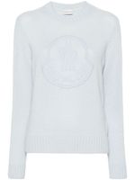 Moncler pull à logo brodé - Bleu