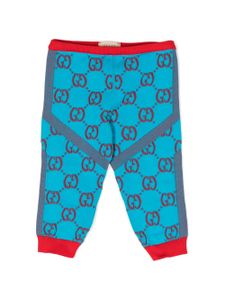 Gucci Kids legging en maille à logo GG - Bleu