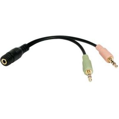 LogiLink CA0020 0.15m 3.5mm 2 x 3.5mm Zwart audio kabel