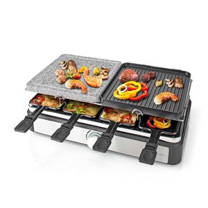 Nedis Gourmet / Raclette | Grill / Steen | 8 Personen | 1 stuks - FCRA300FBK8 FCRA300FBK8