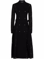 Dolce & Gabbana manteau ceinturé en dentelle Cordonetto - Noir