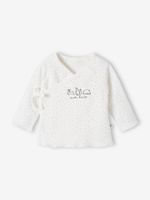 Babyhemdje voor pasgeborenen van biologisch katoen wit, bedrukt