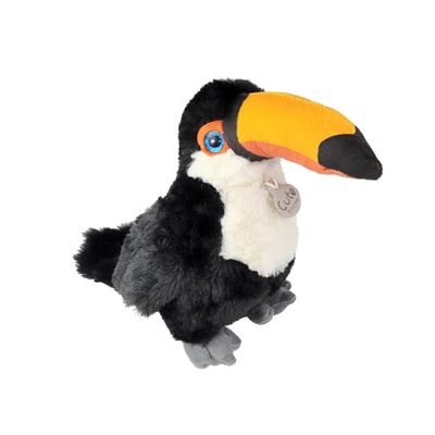 Inware Pluche Toekan knuffel - tropische vogel - zwart/geel - polyester - 25 cm Inware Pluche Toekan knuffel - tropische vogel - zwart/geel - polyester - 25 cm
