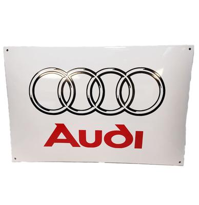Audi Logo Wit Emaille Bord - 60 x 39cm