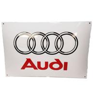 Audi Logo Wit Emaille Bord - 60 x 39cm