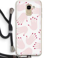 Hands pink: Samsung Galaxy J6 (2018) Transparant Hoesje met koord