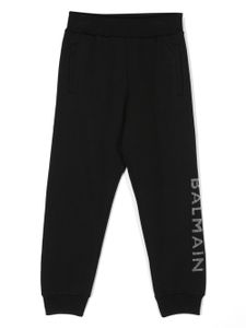 Balmain Kids pantalon de jogging à logo strassé - Noir