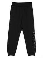 Balmain Kids pantalon de jogging à logo strassé - Noir - thumbnail