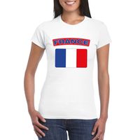 T-shirt met Franse vlag wit dames - thumbnail