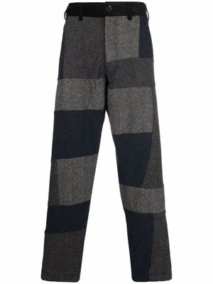 Comme Des Garçons Shirt pantalon droit à design patchwork - Noir