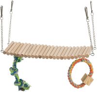 TRIXIE HANGBRUG HOUT MET FLOS SPEELGOED 30X17X9 CM - thumbnail