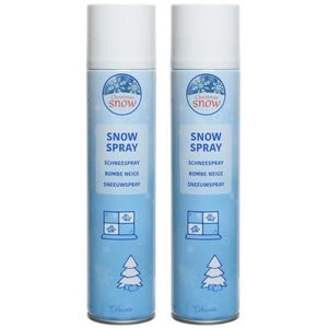 2x Sneeuwspray/spuitsneeuw bussen 300 ml