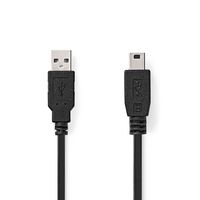 Nedis USB-Kabel | USB-A Male | USB Mini-B 5-Pins Male | 480 Mbps | 2 m | 1 stuks - CCGB60300BK20 CCGB60300BK20