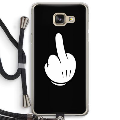 Middle finger black: Samsung Galaxy A5 (2016) Transparant Hoesje met koord