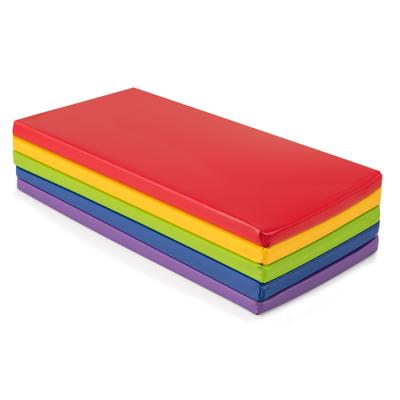 Set van 5 Rustmatten voor Kinderen Dikke Schuimmatras voor Op De Grond Draagbare Slaapmatten in Regenboogkleuren van Kunstleer