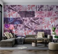 Lavendel bloemen collage fotobehang