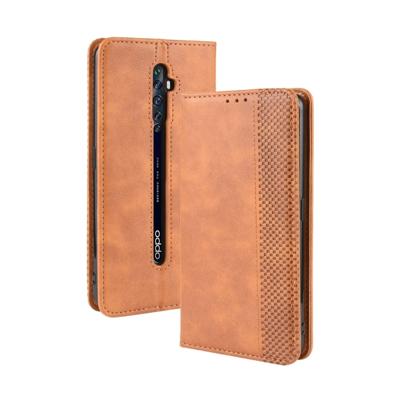 Voor oppo Reno2 F/Reno2 Z magnetische Buckle retro Crazy Horse textuur horizontale Flip lederen draagtas met houder & kaartsleuven & fotolijstjes (bru