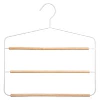 Luxe kledinghanger/broekhanger voor 3 broeken wit 35 x 36 cm