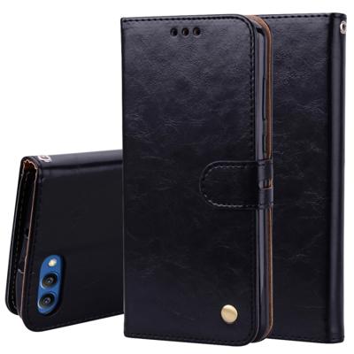 Zakelijke stijl olie Wax textuur horizontale Flip lederen Case voor Huawei Honor 10 met houder & kaartsleuven & Wallet(Black)