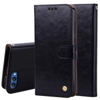 Zakelijke stijl olie Wax textuur horizontale Flip lederen Case voor Huawei Honor 10 met houder & kaartsleuven & Wallet(Black)