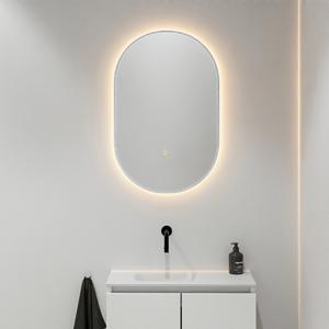 Mondiaz Glow ovale spiegel 45x90cm met verlichting plata