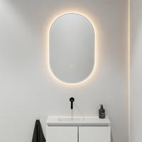 Mondiaz Glow ovale spiegel 45x90cm met verlichting plata - thumbnail