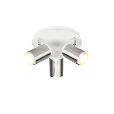 Trio 3-lichts opbouwspotGillan nikkel met wit - 814530307