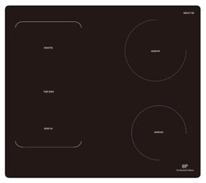 Continental Edison CETI4ZFLEXB1 kookplaat Zwart Ingebouwd 59 cm Inductiekookplaat zones 3 zone(s)