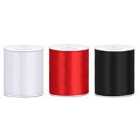 3x rollen hobby decoratie satijnlint zwart-wit-rood 10 cm x 25 meter