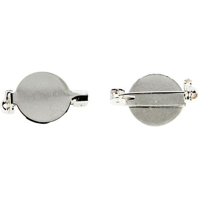 Creativ Company Brochespeld, d 20 mm, verzilverd, 5 stuk/ 1 doos